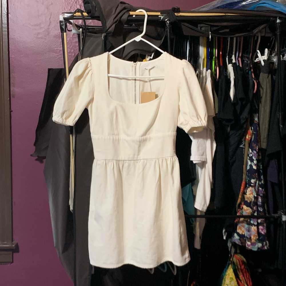 Reformation Gables Dress 100% Organic Cotton size 2 Vintage White